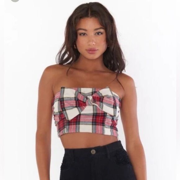 NWT Show Me Your Mumu Crop Bow Top - Picture 1 of 8
